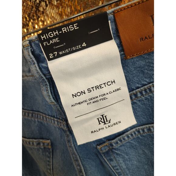 Ralph Lauren High Rise Flare Button Fly Size 27 / 4 Tall New With Tags $165 - Picture 10 of 16